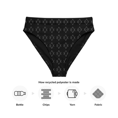 "As Above So Below" Pattern recycled high-waisted bikini bottom