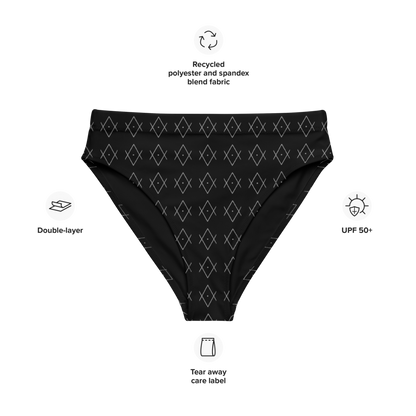 "As Above So Below" Pattern recycled high-waisted bikini bottom