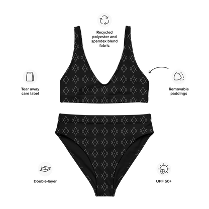"As Above So Below" Pattern Recycled high-waisted bikini