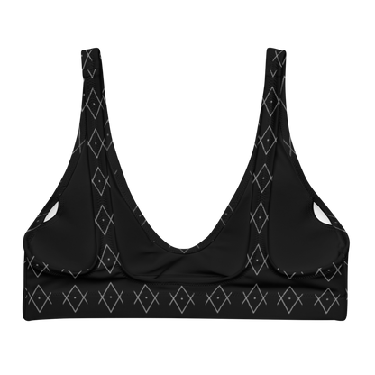 "As Above So Below" Pattern recycled padded bikini top