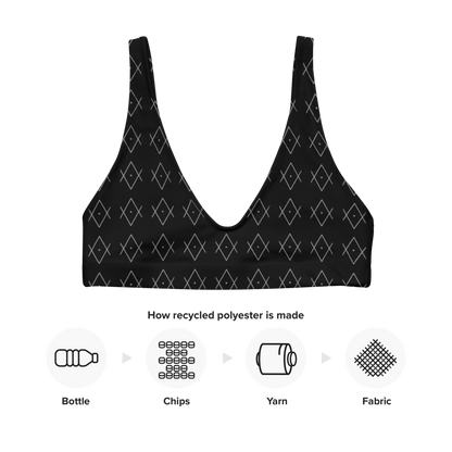 "As Above So Below" Pattern recycled padded bikini top