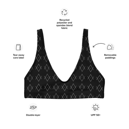 "As Above So Below" Pattern recycled padded bikini top