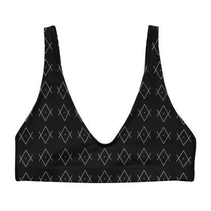 "As Above So Below" Pattern recycled padded bikini top