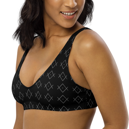 "As Above So Below" Pattern recycled padded bikini top